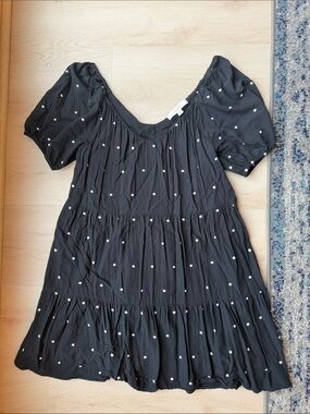 Loft Black Polka Dot Dress